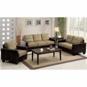 LAVERNE 2 Pc. Set SOFA + LOVE SEAT  IN TAN & ESPRESSO